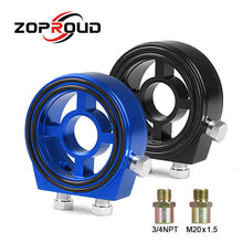 Load image into Gallery viewer, ZOPROUD Universal Aluminum Car Oil Filter Cooler Sandwich Plate Adapter Oil Pressure Temp Adapter
