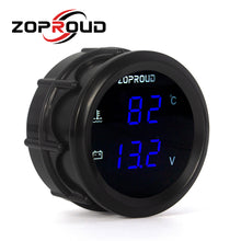 画像をギャラリービューアに読み込む, ZOPROUD 2''Digital LED Double Display Gauge Water Temperature ℃/℉ Volts Gauge 12v/24v