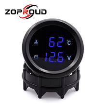 Load image into Gallery viewer, ZOPROUD 2''Digital LED Double Display Gauge Water Temperature Volts Gauge 12v/24v