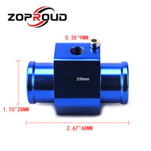 Carica l'immagine nel visualizzatore di Gallery, ZOPROUD 28MM-40MM Blue Aluminium Water Temp Gauge Radiator Temperature Water Temp Joint Pipe Sensor for Car Truck Gauges