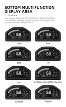 Load image into Gallery viewer, SincoTech Wideband 7-Color Multifunctional Black Racing Dashboard With Sensor DO926WB