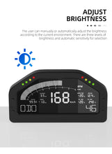 Load image into Gallery viewer, SincoTech Wideband 7-Color Multifunctional Black Racing Dashboard With Sensor DO926WB