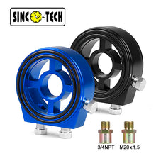 Load image into Gallery viewer, SincoTech Universal  Aluminum Car Oil Filter Cooler Sandwich Plate Adapter Oil Pressure Temp Adapter