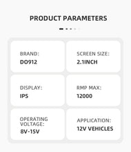 Загрузить изображение в средство просмотра галереи, SincoTech 2.1 Inch Multifunctional Racing Gauge DO912-S