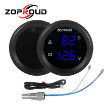 画像をギャラリービューアに読み込む, ZOPROUD 2''Digital LED Double Display Gauge Water Temperature ℃/℉ Volts Gauge 12v/24v
