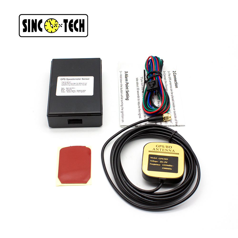 SINCOTECH GPS Speedometer Sensor with Antenna Kit for Racing Car Speedometer Gauges