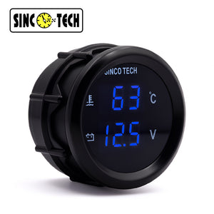 SINCOTECH 2'' Digital LED Double Display Gauge Water Temperature Volts Gauge (New)