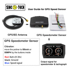 Load image into Gallery viewer, SINCOTECH GPS Speedometer Sensor with Antenna Kit for Racing Car Speedometer Gauges
