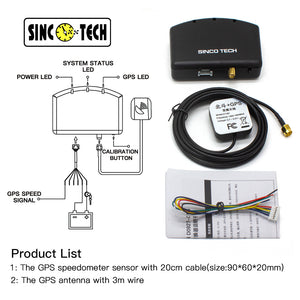 SINCOTECH GPS Speedometer Sensor with Antenna Kit for Racing Car Speedometer Gauges