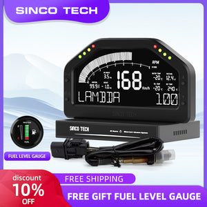 11.11 11.13 SincoTech Wideband 7-Color Multifunctional Black Racing Dashboard With Sensor DO926WB