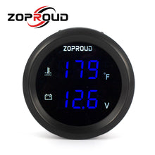 画像をギャラリービューアに読み込む, ZOPROUD 2''Digital LED Double Display Gauge Water Temperature ℃/℉ Volts Gauge 12v/24v
