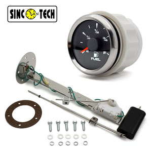 SincoTech Marine Fuel Guage 316 stainless steel  with float for Marine boat car truck 12v/24v universal IS711F
