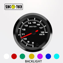 โหลดรูปภาพลงในเครื่องมือใช้ดูของ Gallery SincoTech 2 Inch 7 Colors LED Volt Gauge 6377S
