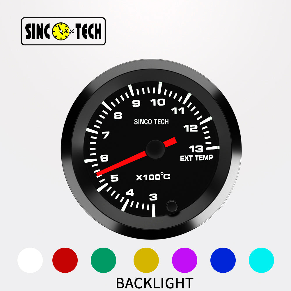 SincoTech 2 inch 7 Colors LED Exhaust Gas Temperature Gauge 6379S