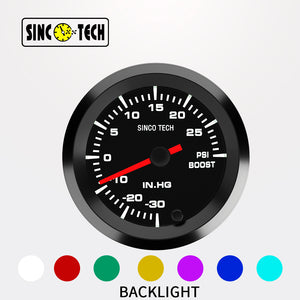SincoTech 2 بوصة 7 ألوان LED Turbo Gauge 6371S