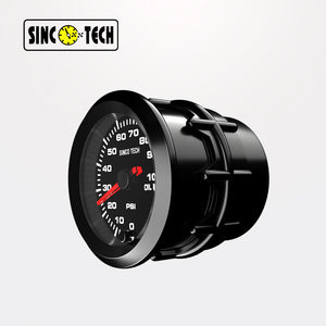 SincoTech 2 بوصة 7 ألوان LED مقياس ضغط الزيت 6376S