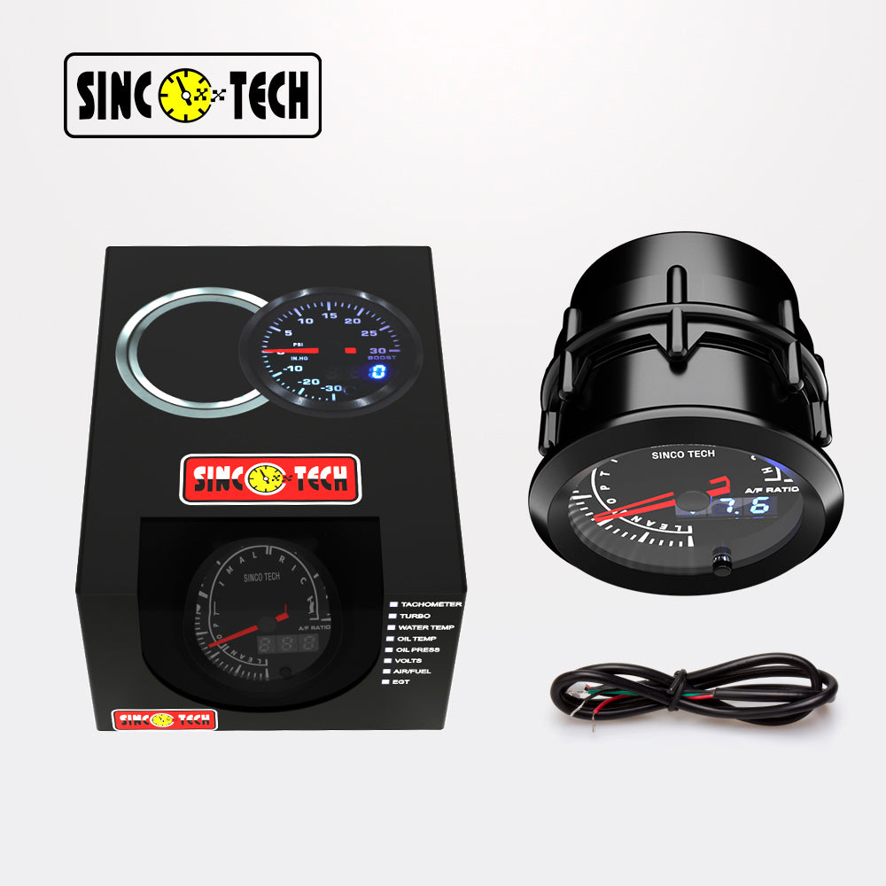 SincoTech 2 ίντσα 7 Χρώματα Ψηφιακό LED Μετρητής αναλογίας καυσίμου αέρα 6368S