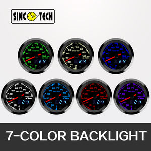 SincoTech 2 بوصة 7 ألوان الرقمية LED مقياس ضغط الزيت 6366S