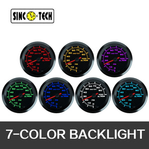 SincoTech Manometro pressione olio LED a 7 colori da 2 pollici 6376S
