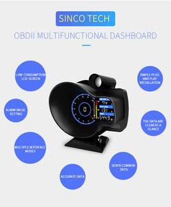 SincoTech Instrumento de carreras multifuncional OBD II DO916-OBD