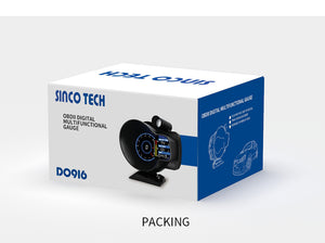 SincoTech Voltmeters Multifunctional OBD II Racing Gauge DO916-OBD