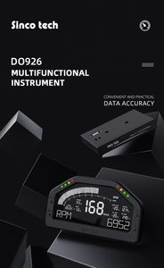 SincoTech Narrow Band 7-Color Multifunctional Black Racing Dashboard DO926NB